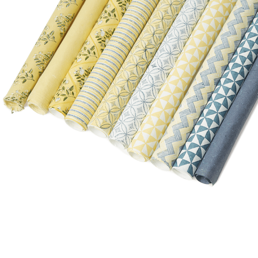 Yellow and deals grey wrapping paper